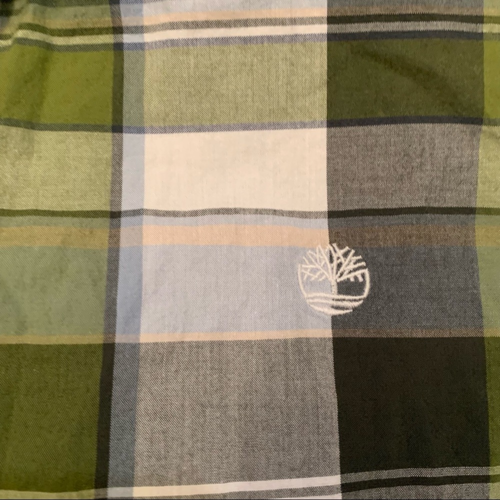Timberland Button Down Plaid Regular‎ Fit Short Sleeve Shirt Men’s Size XL​ - Picture 2 of 5
